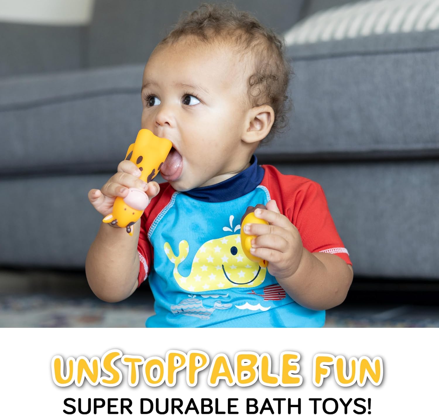 Juguetes de baño sin moho para bebés y niños pequeños, animales sin agujeros, juguetes de baño sin chorros sin moho para bañera, playa, piscina, sin