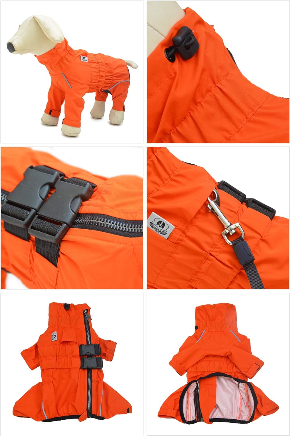Lovelonglong – Chaqueta impermeable para perros, ligera, impermeable, reflectante, resistente al viento, a prueba de nieve, para perros pequeños,