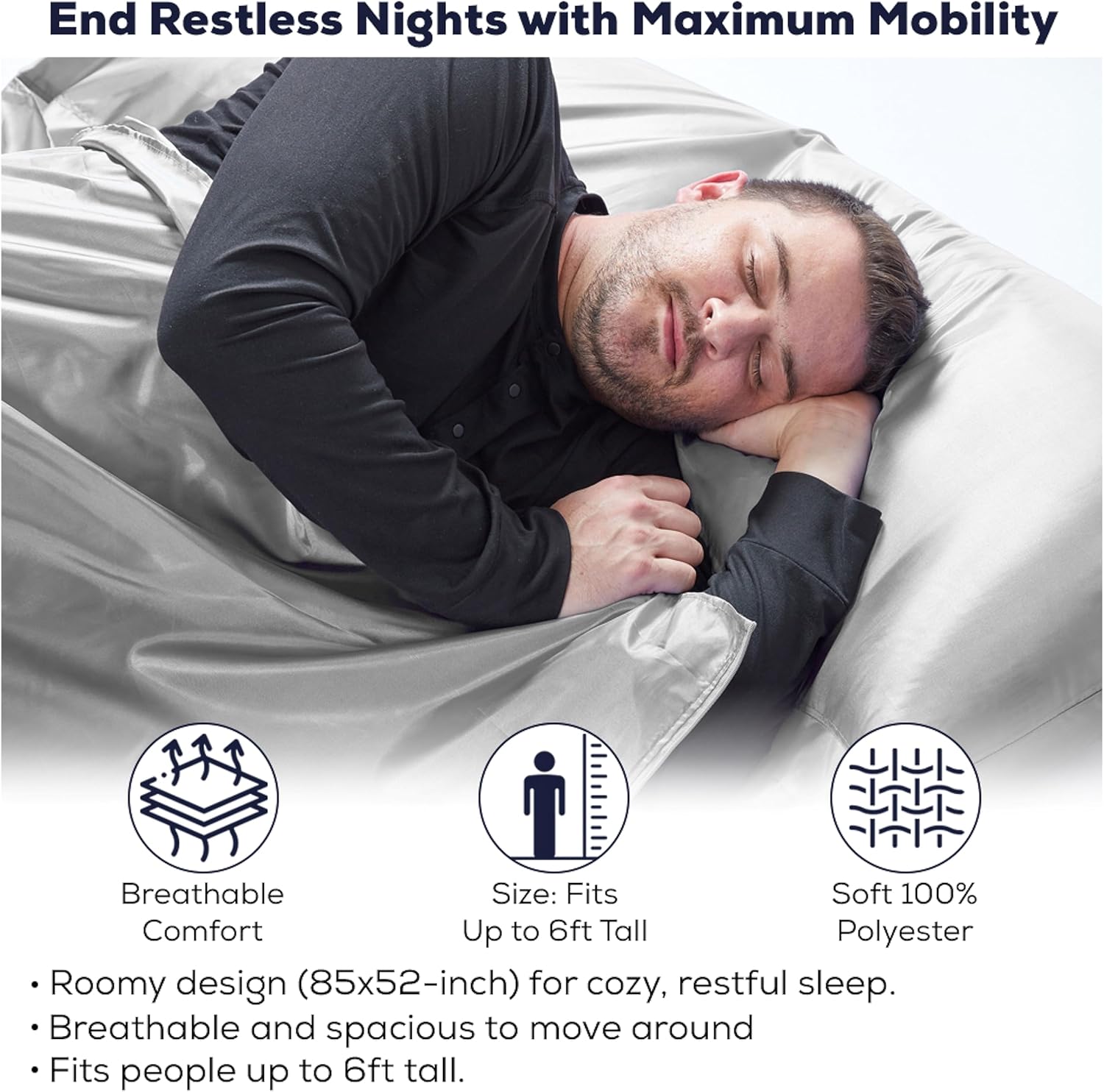 CAMPCONE Forro de saco de dormir sedoso para clima fríocálido, sábanas de viaje XL para hotel de 85 x 52 pulgadas, saco de dormir ligero con