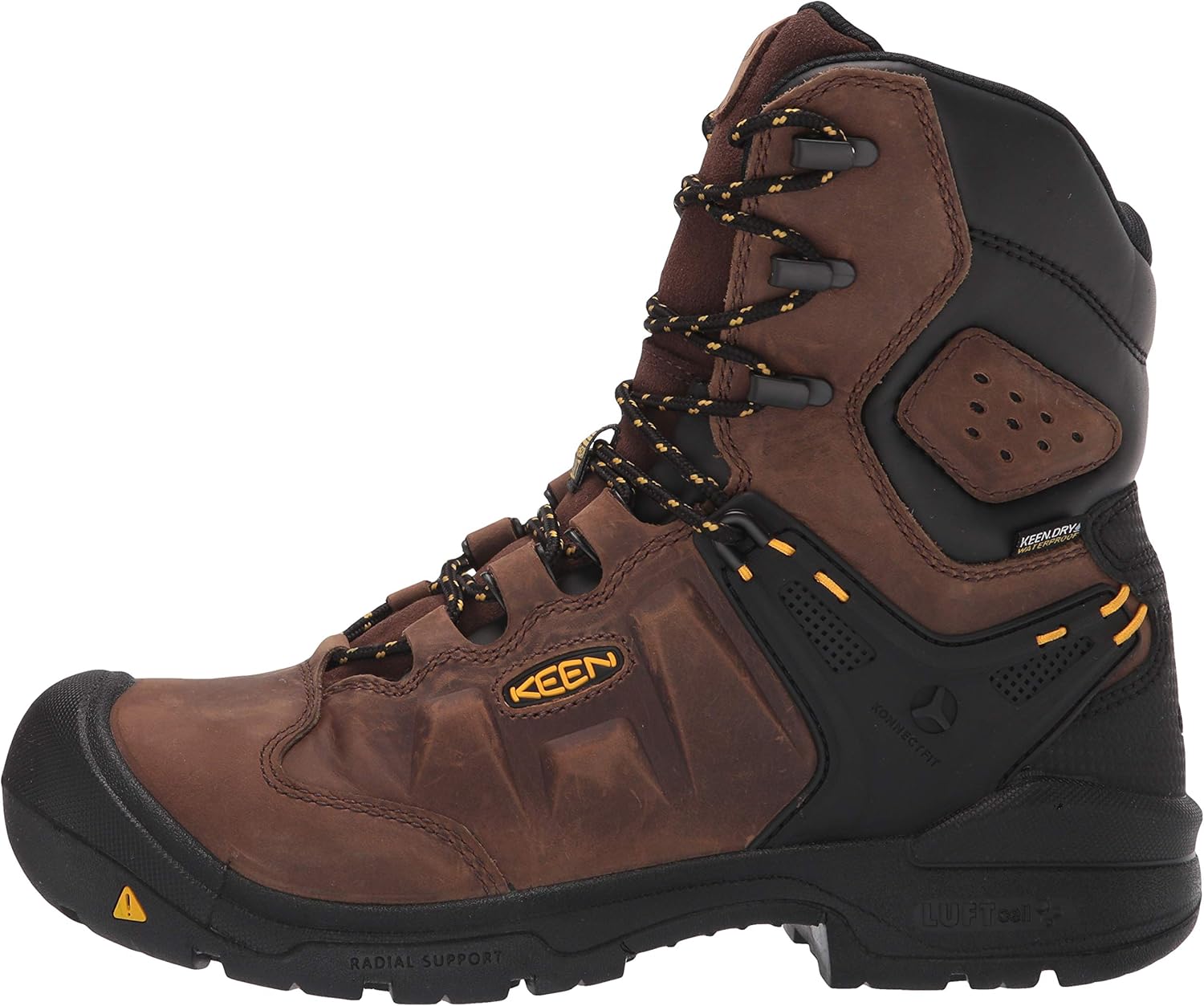KEEN Utility Botas de trabajo Dover de cuero impermeable con punta compuesta de 8 pulgadas para hombre
