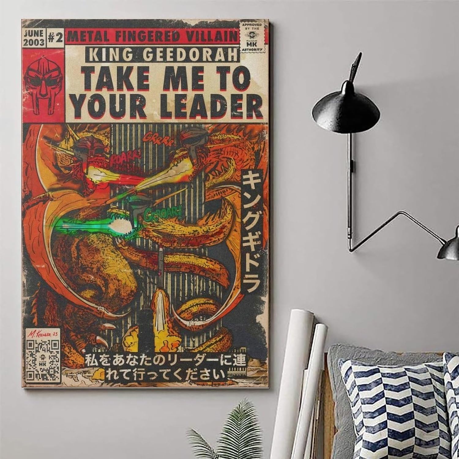 MF Doom – Póster de rapero hip-hop, cómic, portada de álbum, pósteres para habitación, estética, arte de pared, decoración de dormitorio, 12 x 18