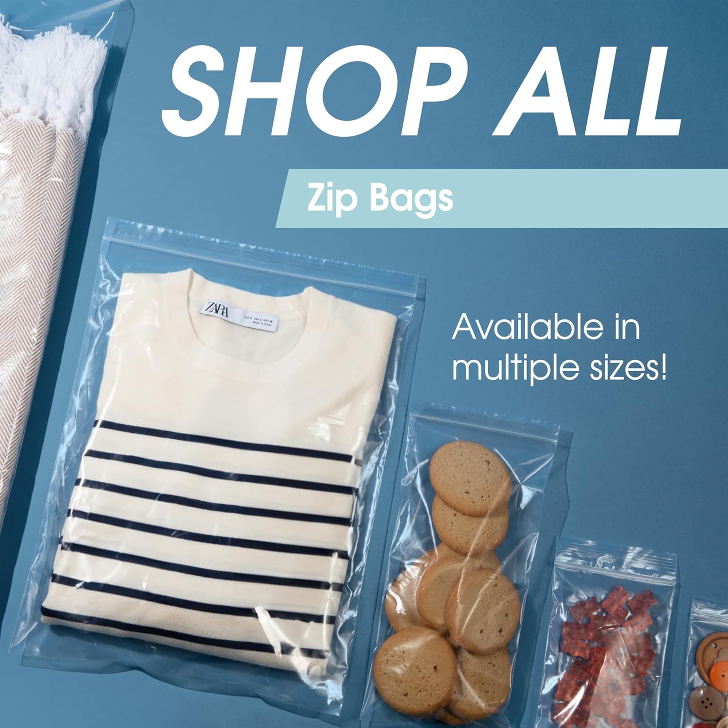 Spartan Industrial – Bolsas de polietileno de plástico transparente con cierre de 2 x 4 pulgadas (1000 unidades) con cierre resellable y cierre de