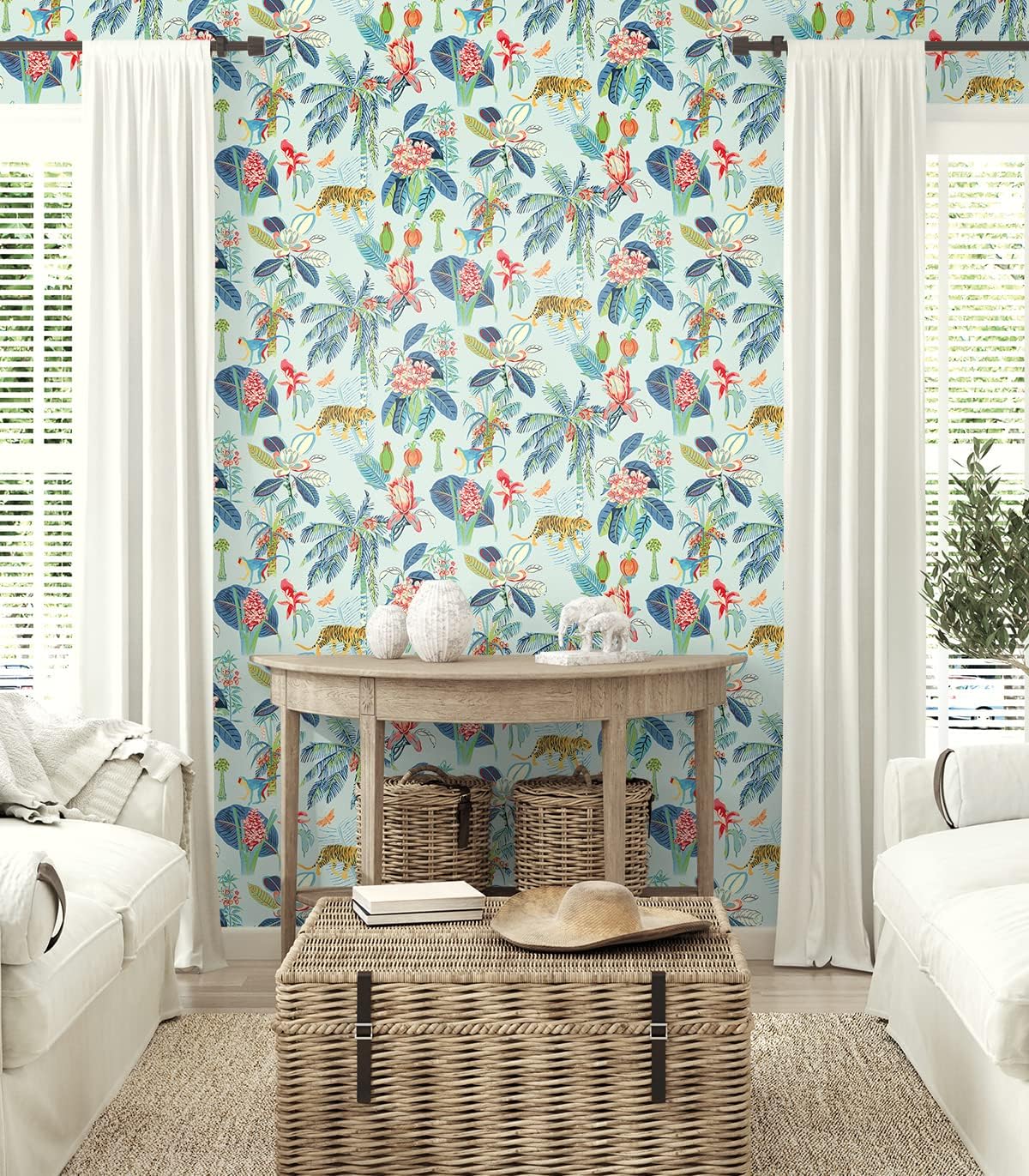 Tommy Bahama – Papel tapiz para despegar y pegar, papel tapiz caprichoso para dormitorio, tocador, cocina, autoadhesivo, vinilo, cobertura de 30.75