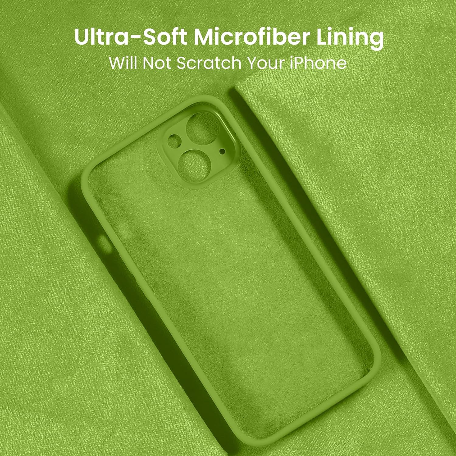 FireNova Funda diseñada para iPhone 13, funda de silicona mejorada protección de cámara con 2 protectores de pantalla, forro interior de microfibra