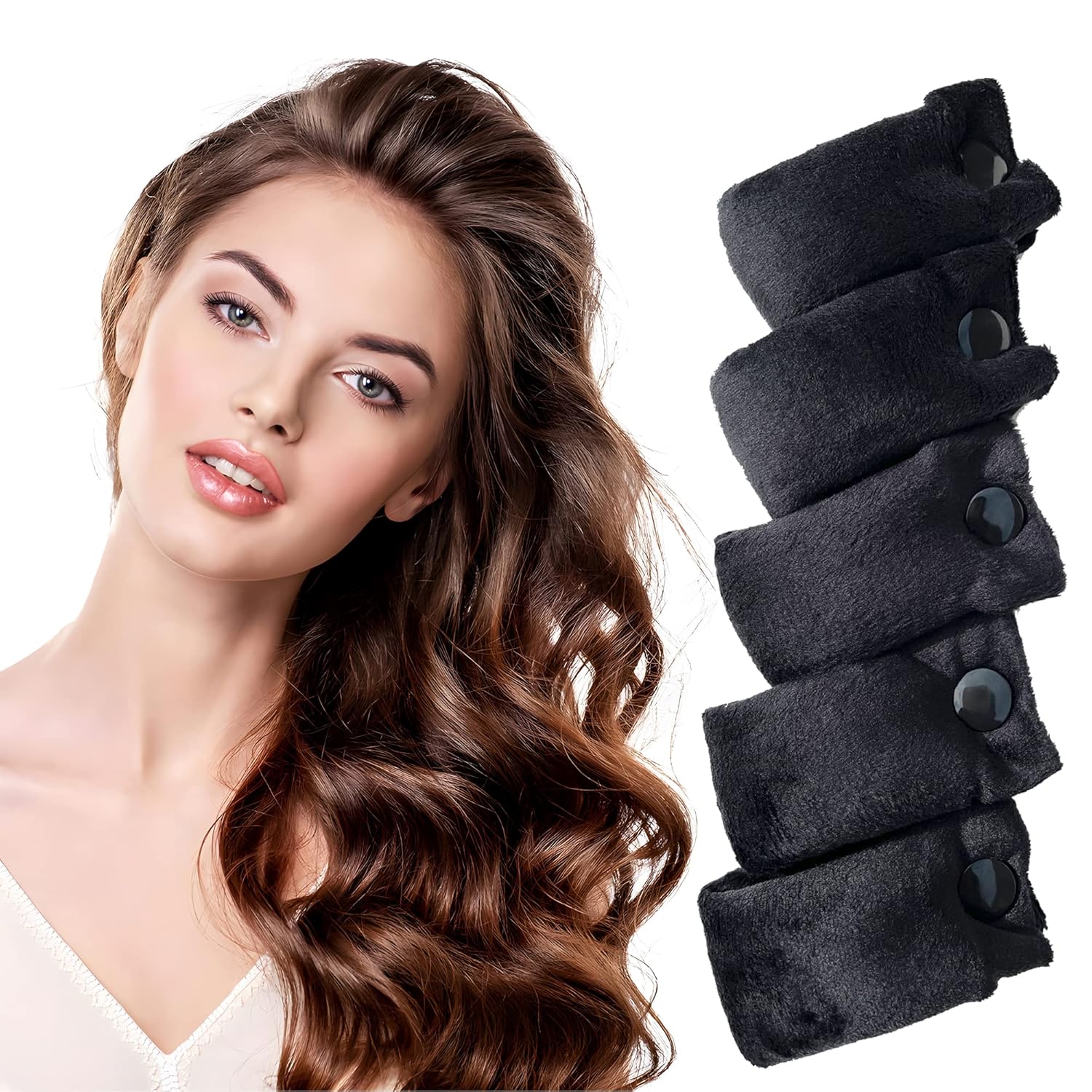 Heatless Aimin Hair – Rodillos para dormir, rizos sin calor para cabello largo, juego de rizadores sin calor durante la noche, herramienta de
