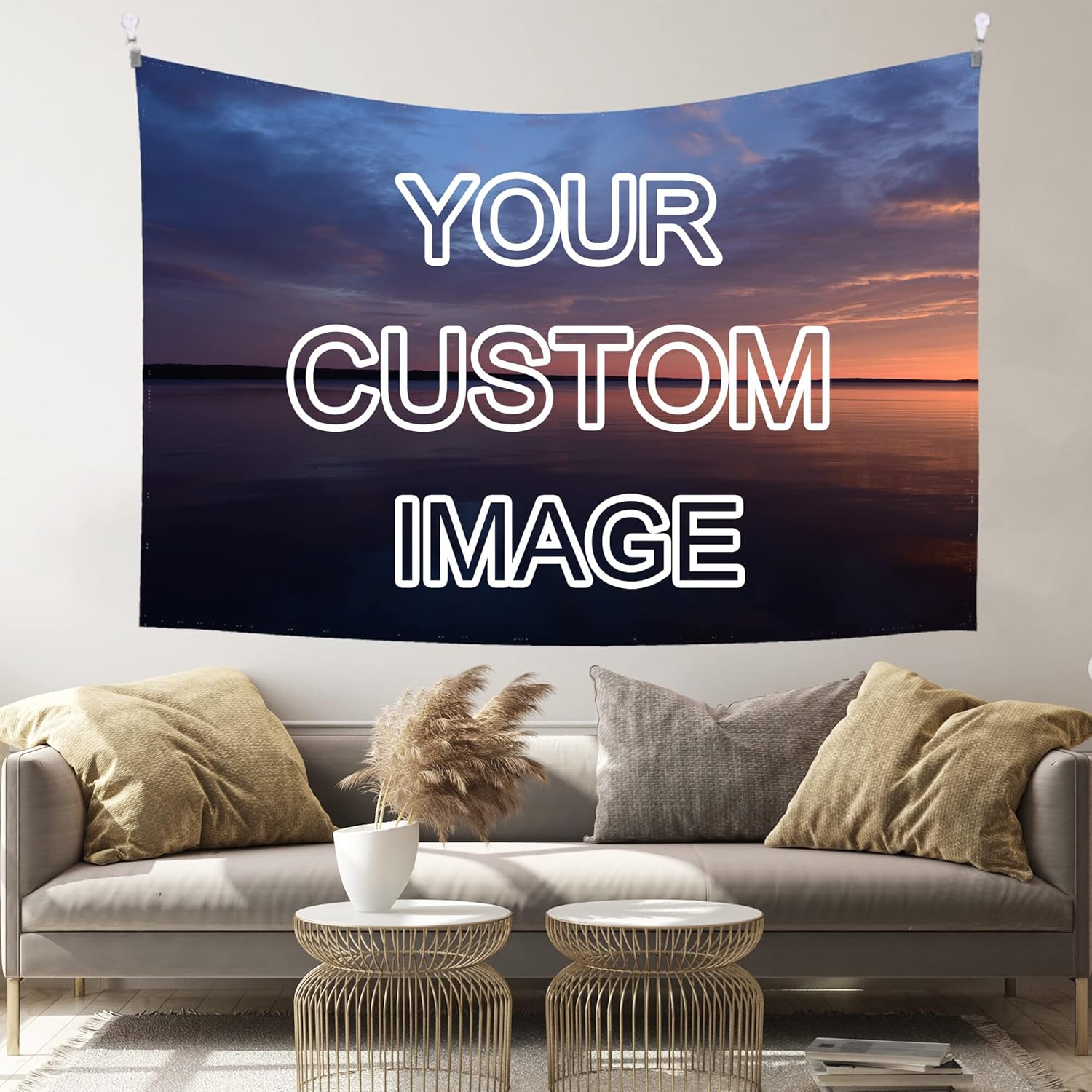 Giabmiag Tapiz personalizado para cargar imágenes personalizadas, telón de fondo personalizado, tapiz decorativo de pared para dormitorio, 60 x 40