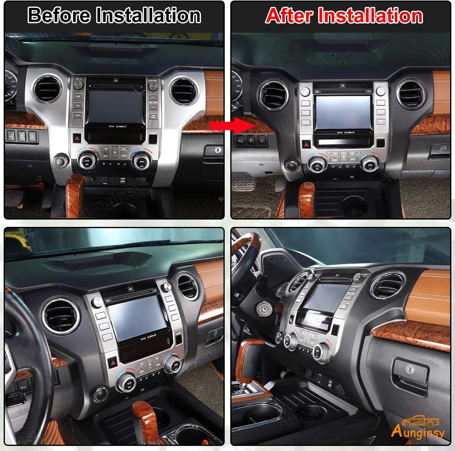 Cubierta de salida de aire para consola central de automóvil, compatible con Toyota Tundra 2014-2021, consola central, panel de aire acondicionado,