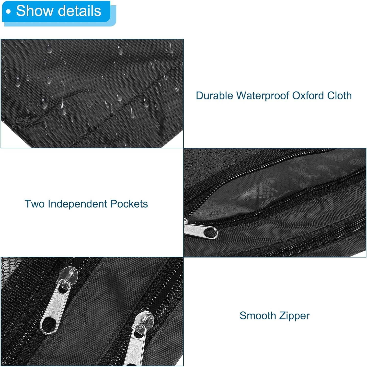 PATIKIL Estuche para lápices para carpeta de 3 anillos, paquete de 4 unidades, tela Oxford de malla con cremallera, estuche para oficina y hogar,