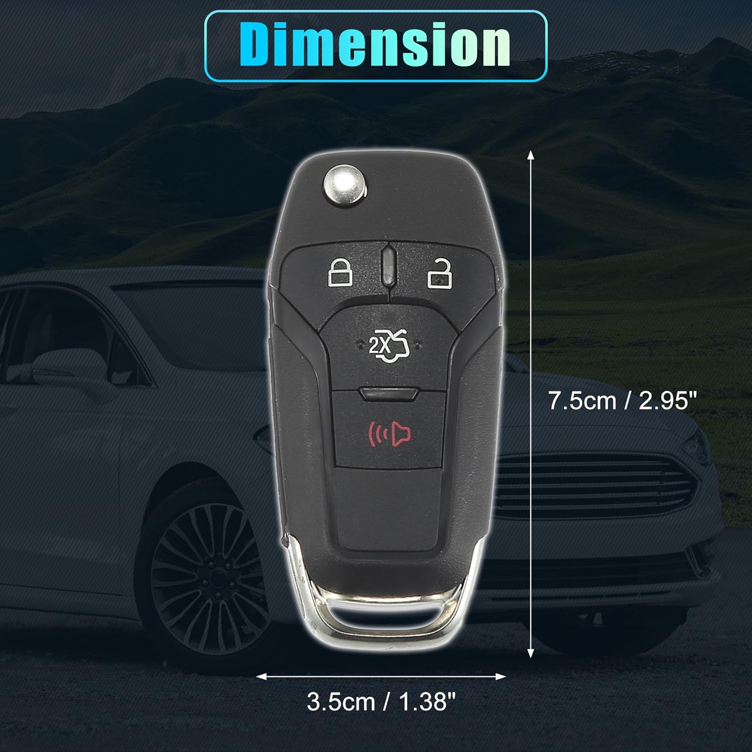 X AUTOHAUX 2 unids 315 MHz N5F-A08TAA reemplazo inteligente de proximidad sin llave llave remoto llavero para Ford Fusion 2013 2014 2015 2016 4