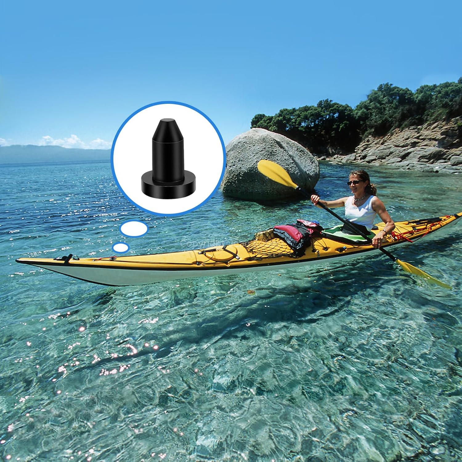 Kit de 12 tapones de drenaje de kayak, repuesto de tapón de drenaje de silicona para la mayoría de barcos de pesca, kayak, accesorios de kayak