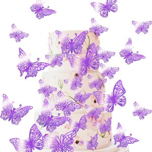Paquete de 40 adornos de mariposa 3D para tartas de estilos mixtos de mariposas huecas para bodas, baby shower, niños y niñas, fiesta de cumpleaños, Paquete de 40 adornos de mariposa 3D para tartas de estilos mixtos de mariposas huecas para bodas, baby shower, niños y niñas, fiesta de cumpleaños,
