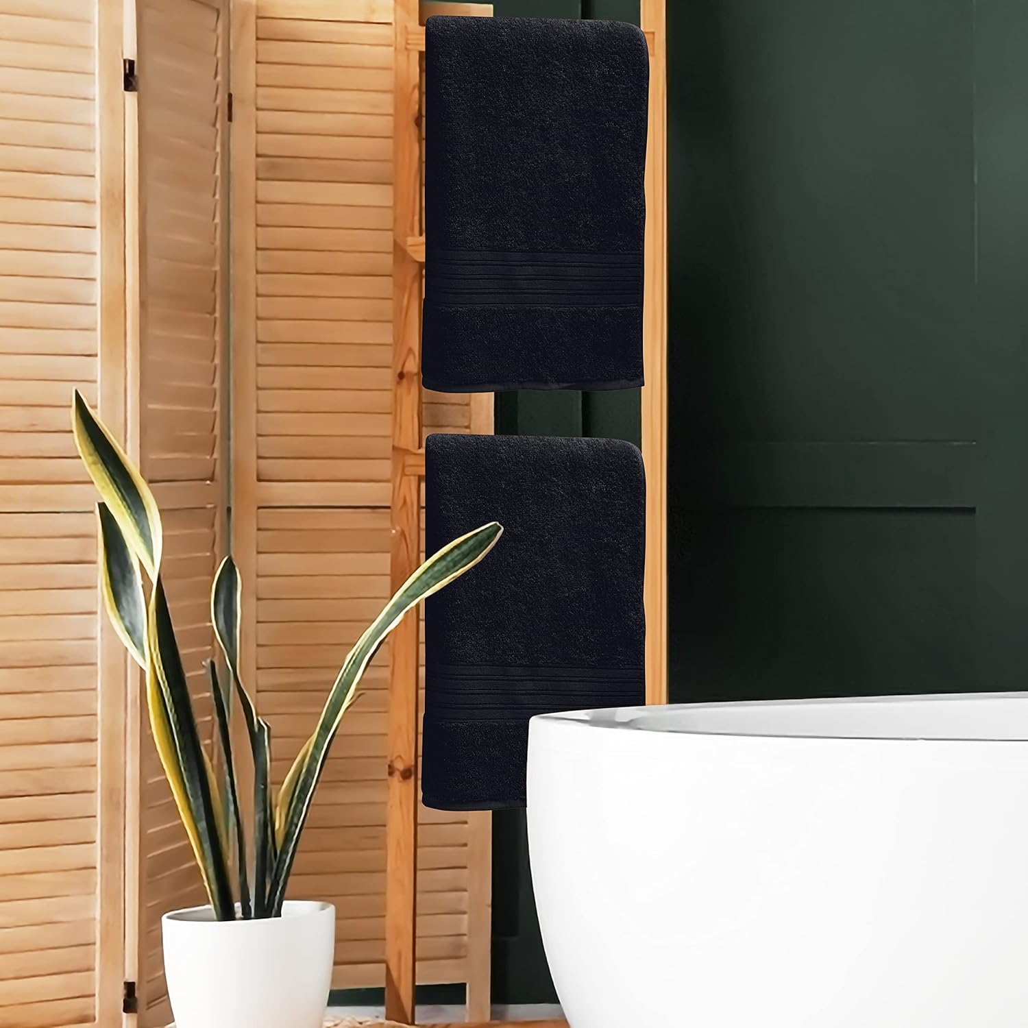 Juego de 2 toallas de baño 100% algodón de 28 x 55 pulgadas, toallas de baño grandes ecológicas, compactas, de secado rápido, ligeras, suaves y