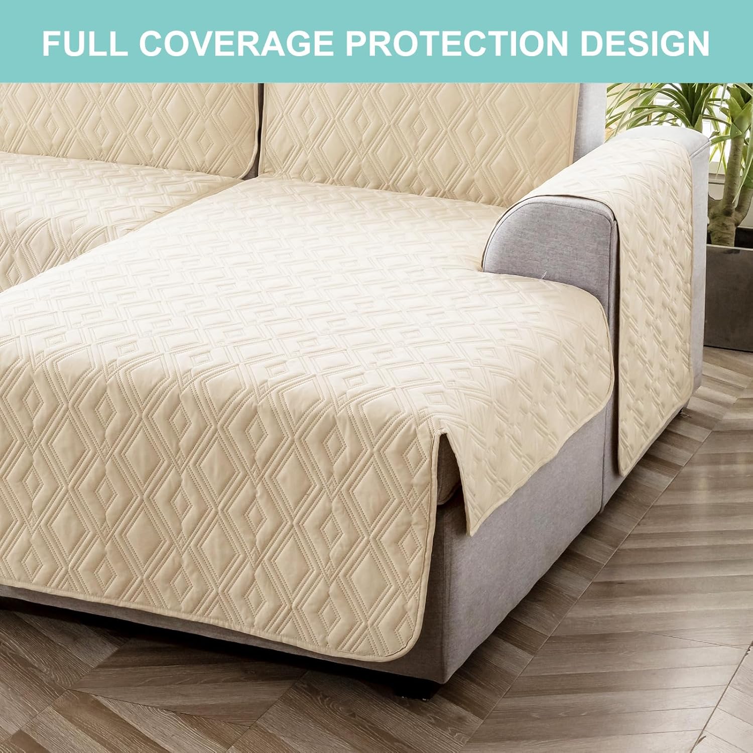 Genina Fundas de sofá modular para perros, fundas de sofá en forma de L, funda de sofá reversible, protector de muebles seccionales para mascotas,