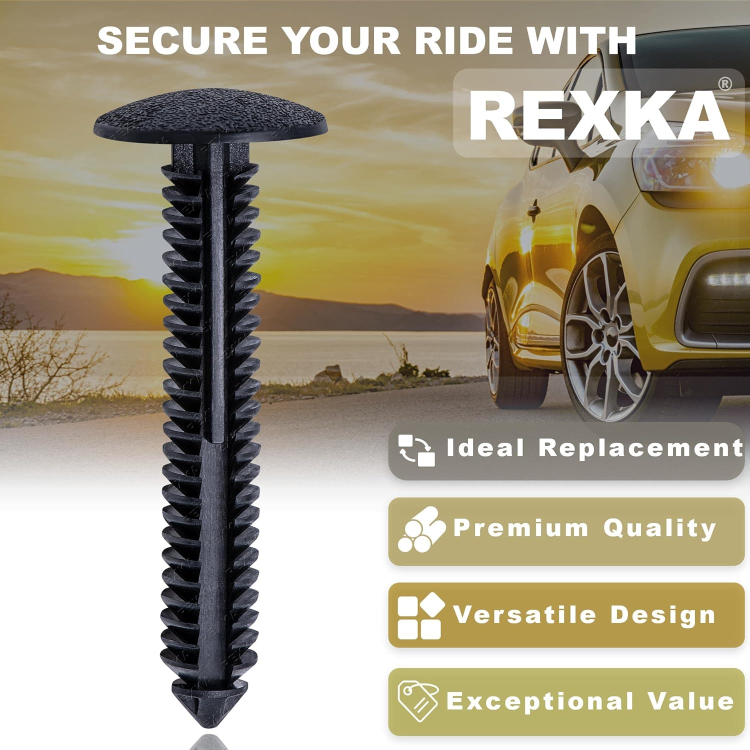 Rexka Clip de retención de moldeo de panel basculante para Ford W707889-S300 Mustang 2013-2021, Expedition F-150 Fusion W707889S300, 10 unidades