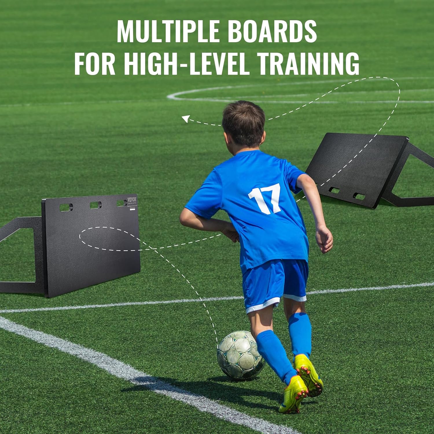 VEVOR40 X16 Portable Soccer Wall with 2 Angles Rebound, Foldable HDPE Kickback Rebound Board, Soccer Training Equipment for Kids and Adults, Passing