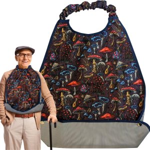 Baberos ajustables para adultos con cierre deslizante que elimina la necesidad de broches Baberos ajustables para adultos con cierre deslizante que elimina la necesidad de broches