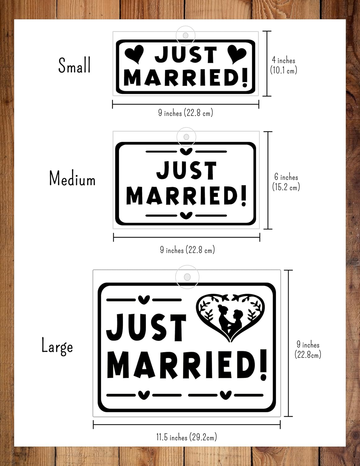 Just Married Signs  Wedding Car Signs  Signs for Cars  Marriage Announcement  Bridal Gifts  Groom Gifts  Just Married Display