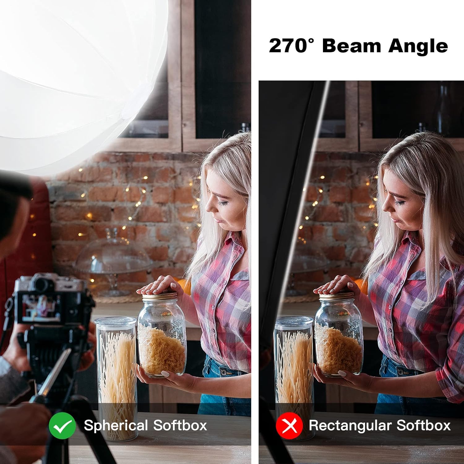 Soonpho Linterna plegable de 25 pulgadas25.6 in Softbox y reflector de luz 5 en 1