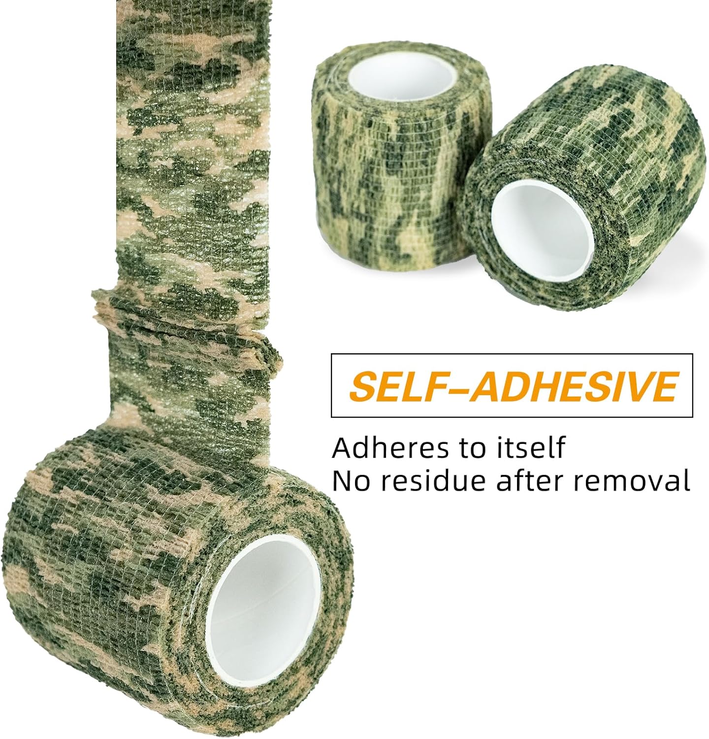 LOOGU Cinta adhesiva de camuflaje con forma de camuflaje no tejida para linterna de cámara (2.0 pulgadas x 14.76 pies)