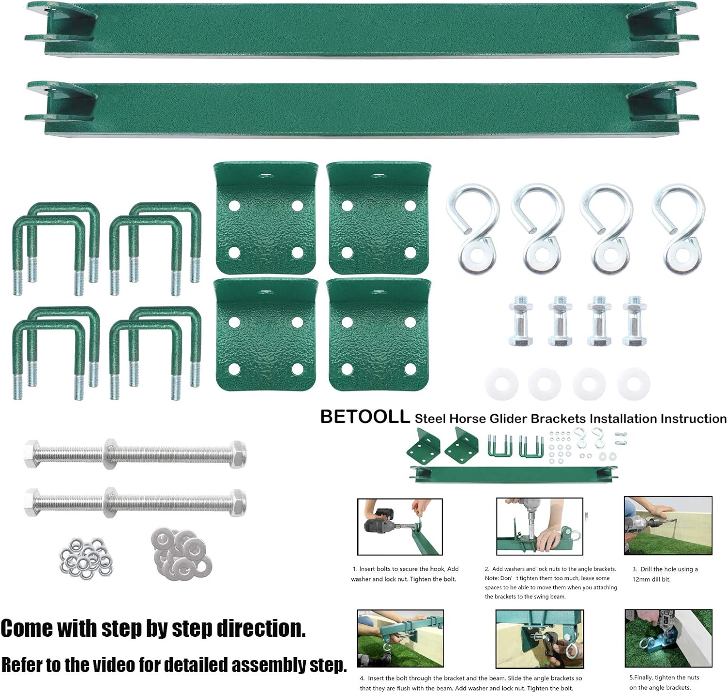 Betooll Soportes de columpio planeadores, perfectos para juegos de columpios, capacidad de peso de 400 libras