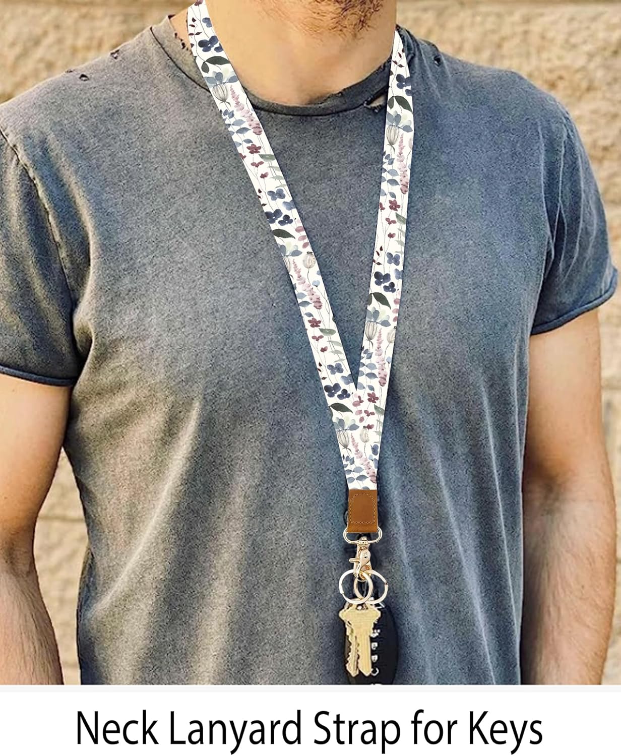 NUGGHU Cordones para llaves, llavero largo duradero para mujeres y hombres, lindo cordón para el cuello para soporte de tarjetas de identificación,