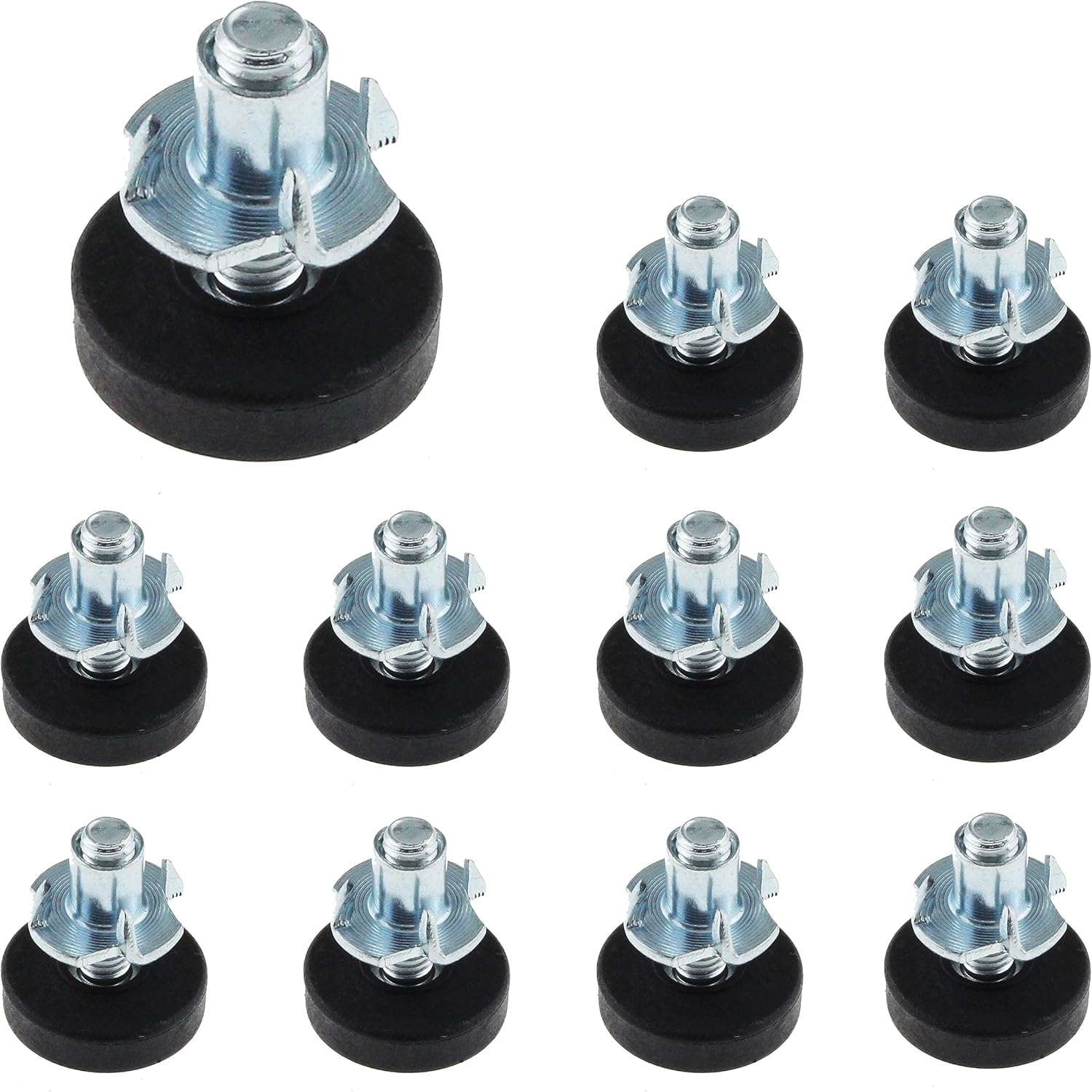 SQXBK 10 tornillos de nivelación de muebles, patas de nivelación ajustables M6 para silla de mesa, gabinete, patio, color negro