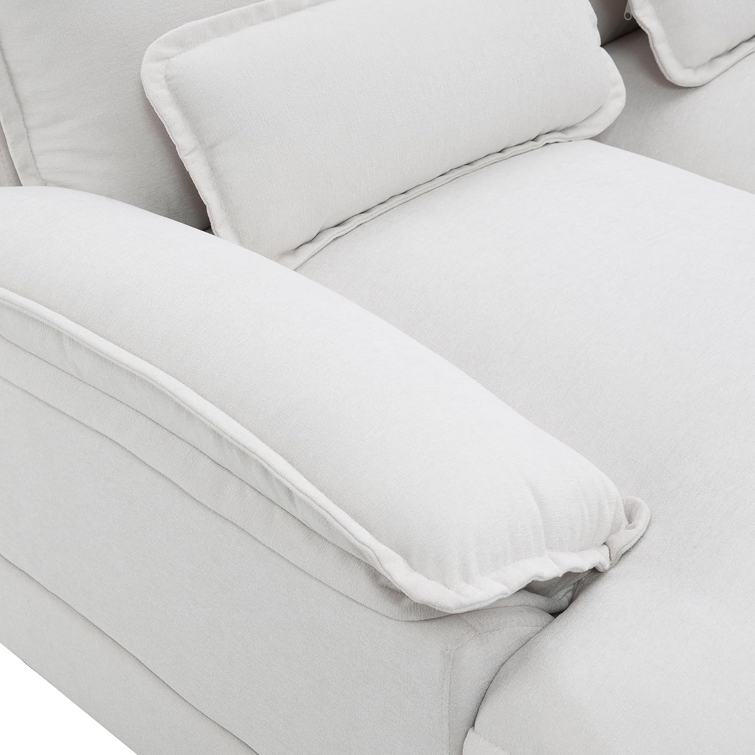 Sofá modular moderno en forma de U de 109.8 pulgadas con almohadas para la cintura, sofá cama tapizado de terciopelo de 6 asientos con diván, sofá