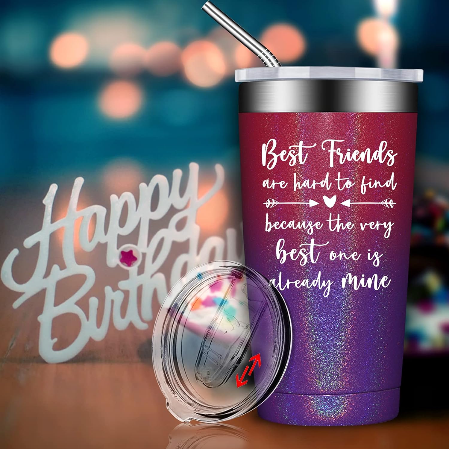 BIRGILT Regalo de mejor amiga para mujeres, regalos de amistad para mejores amigas, regalos de Navidad para mejores amigas, vasos de 20 onzas para