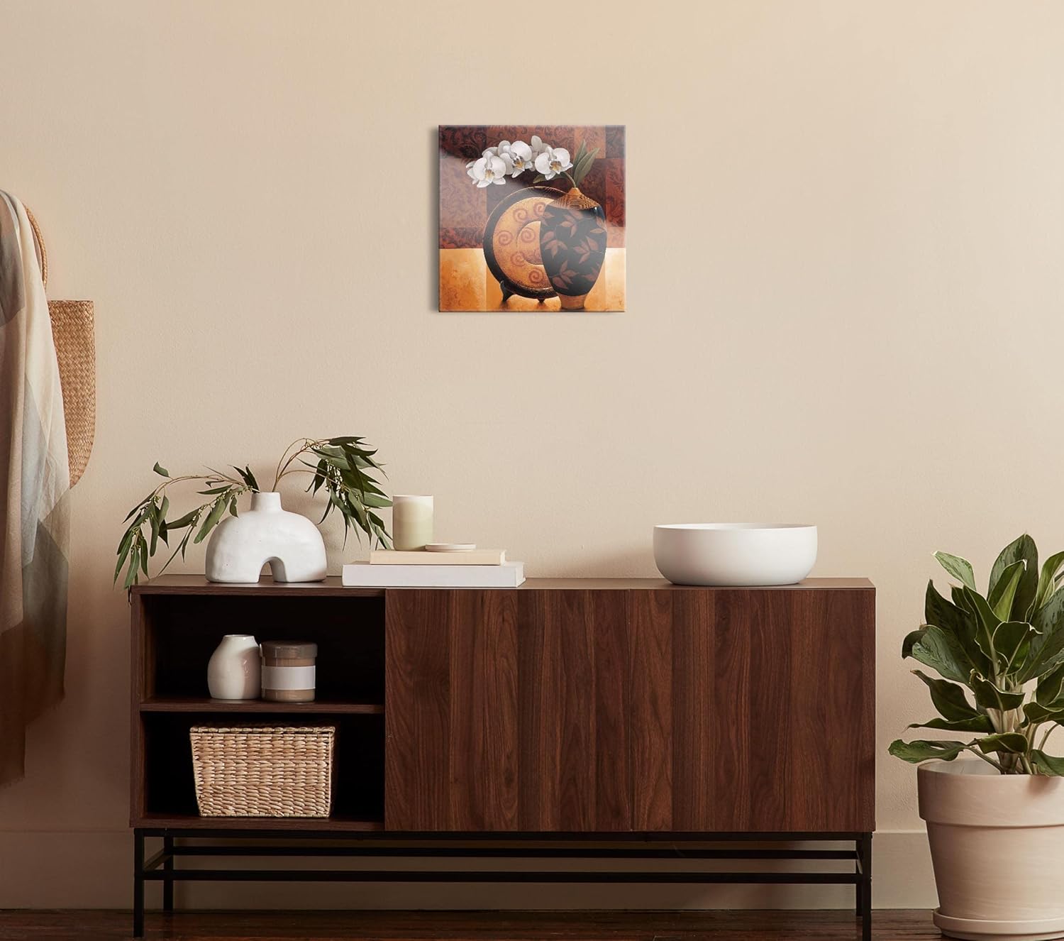 SOULFINE Arte de pared de vidrio templado sin marco, para decoración del hogar, 12.0 x 12.0in, Orquídea Linda II