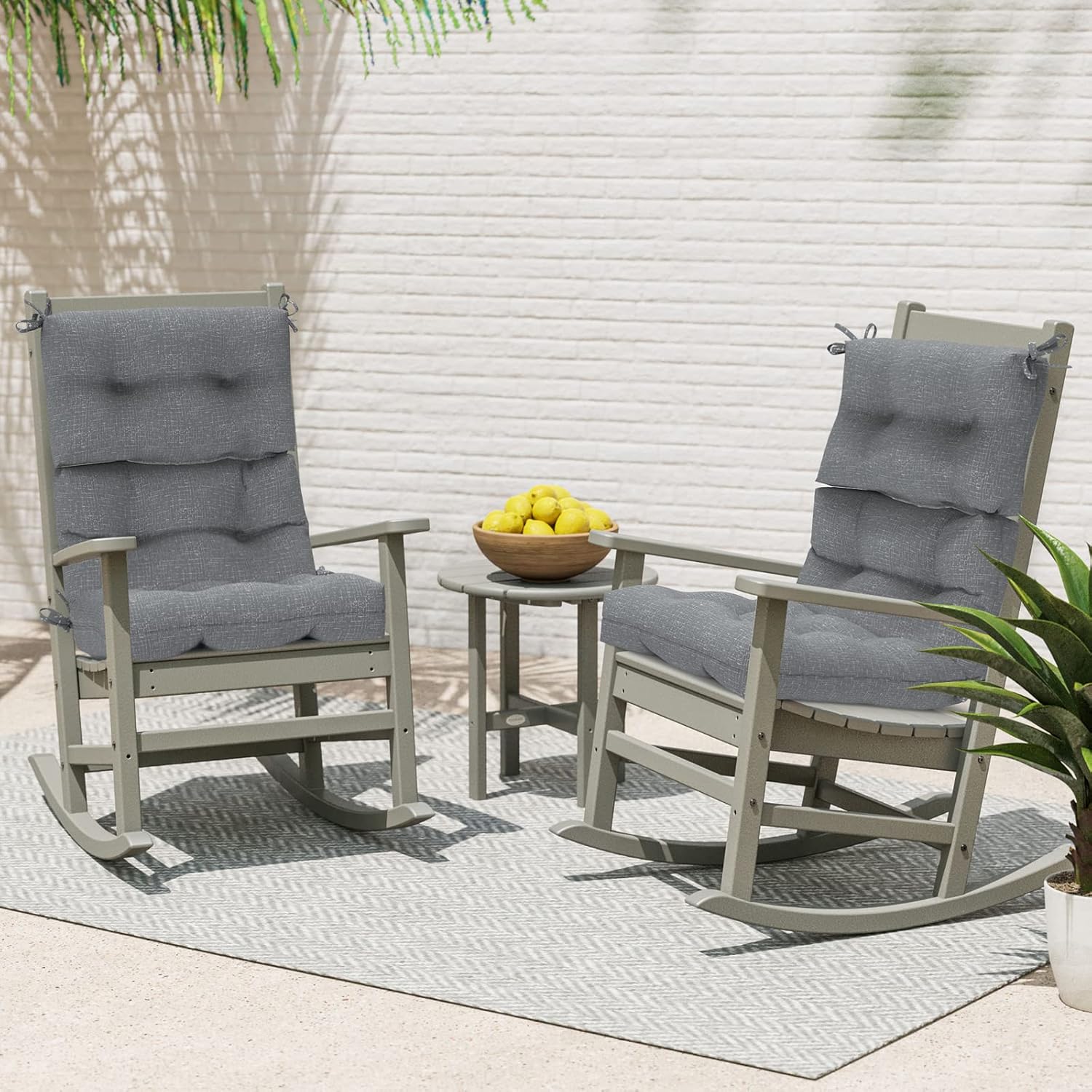 Melody Elephant Cojines para sillas de respaldo alto para exteriores, resistentes al agua, 2 unidades, cojines Adirondack para patio, hogar, jardín,