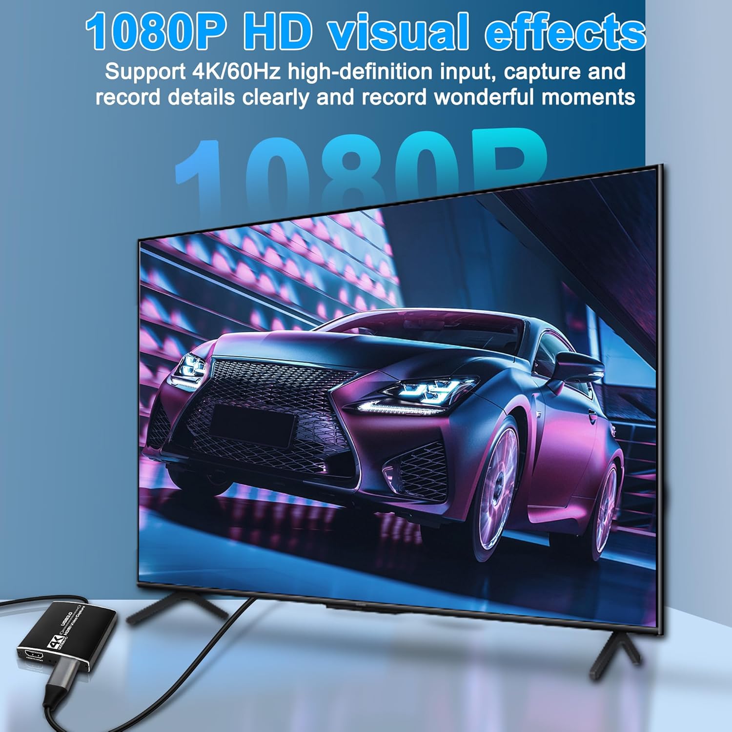 XMSJSIY Tarjeta de captura de video HDMI 4K HDMI a HDMI USBUSB C 3.0 Tarjeta de grabación de video Full HD 1080P 60FPS para juegos, transmisión en