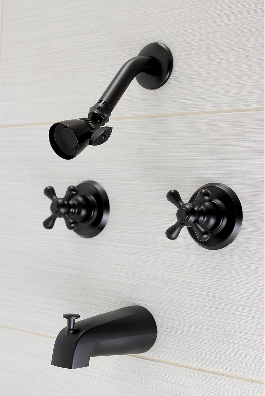 Kingston Brass KB240AX Magellan – Grifo para bañera y ducha, color negro mate, 72 x 8 x 7.38 pulgadas