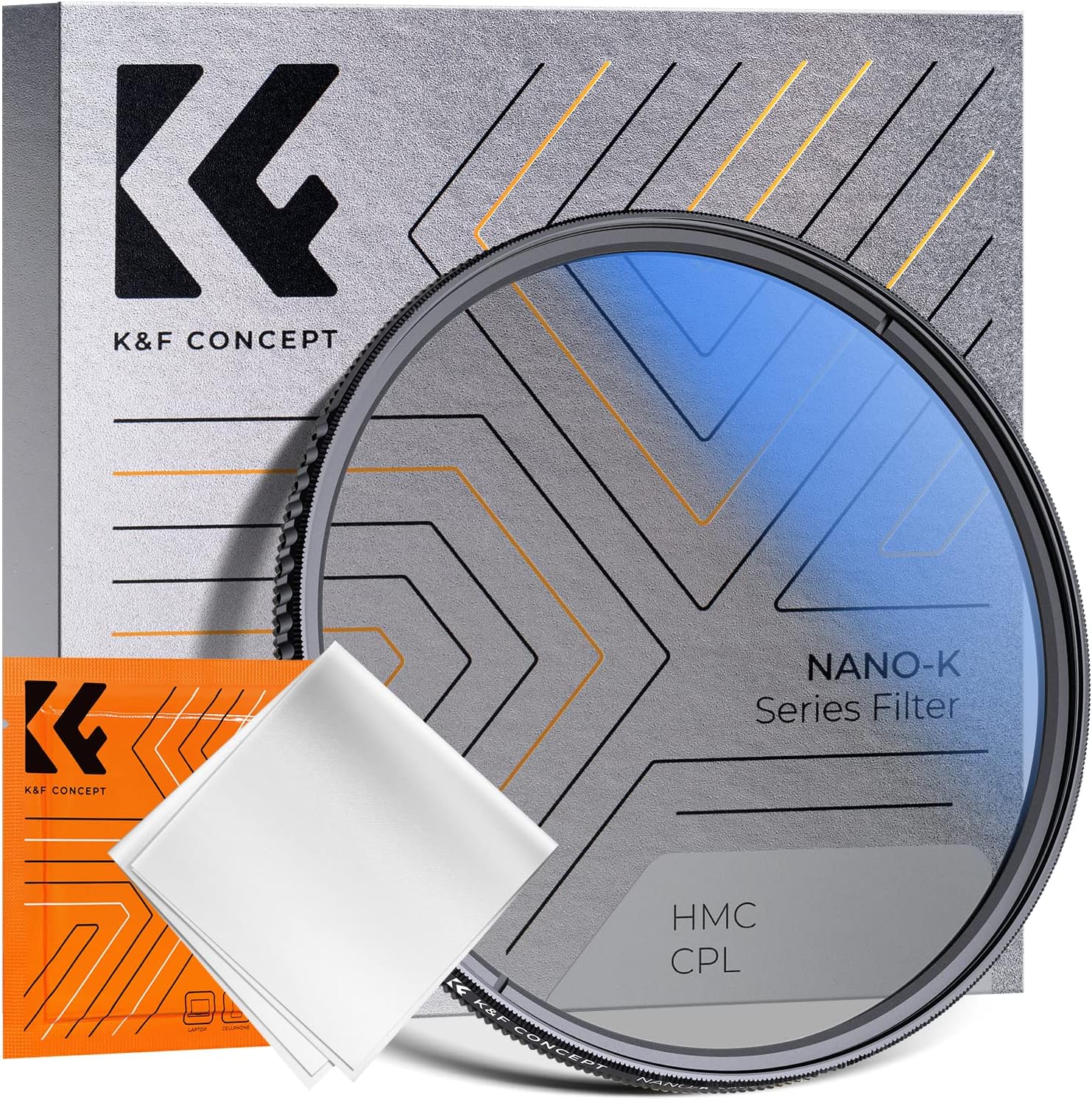 K&F Concept Filtro polarizador circular de 3.031 in ultra delgado 18 filtro polarizador circular de vidrio óptico multicapa para lentes de cámara