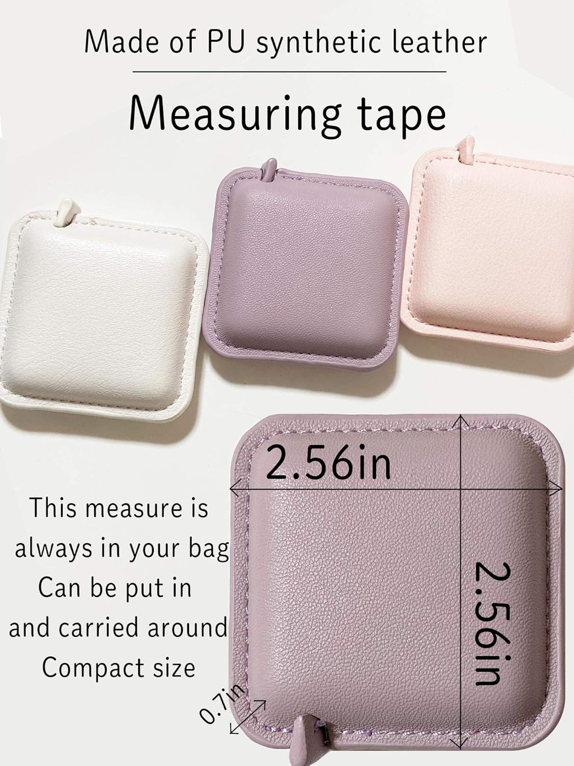 Cinta métrica para medir el cuerpo, cinta métrica retráctil de 79 pulgadas6.6 ft para coser tela corporal, medidas de doble cara (cuadrado, 1
