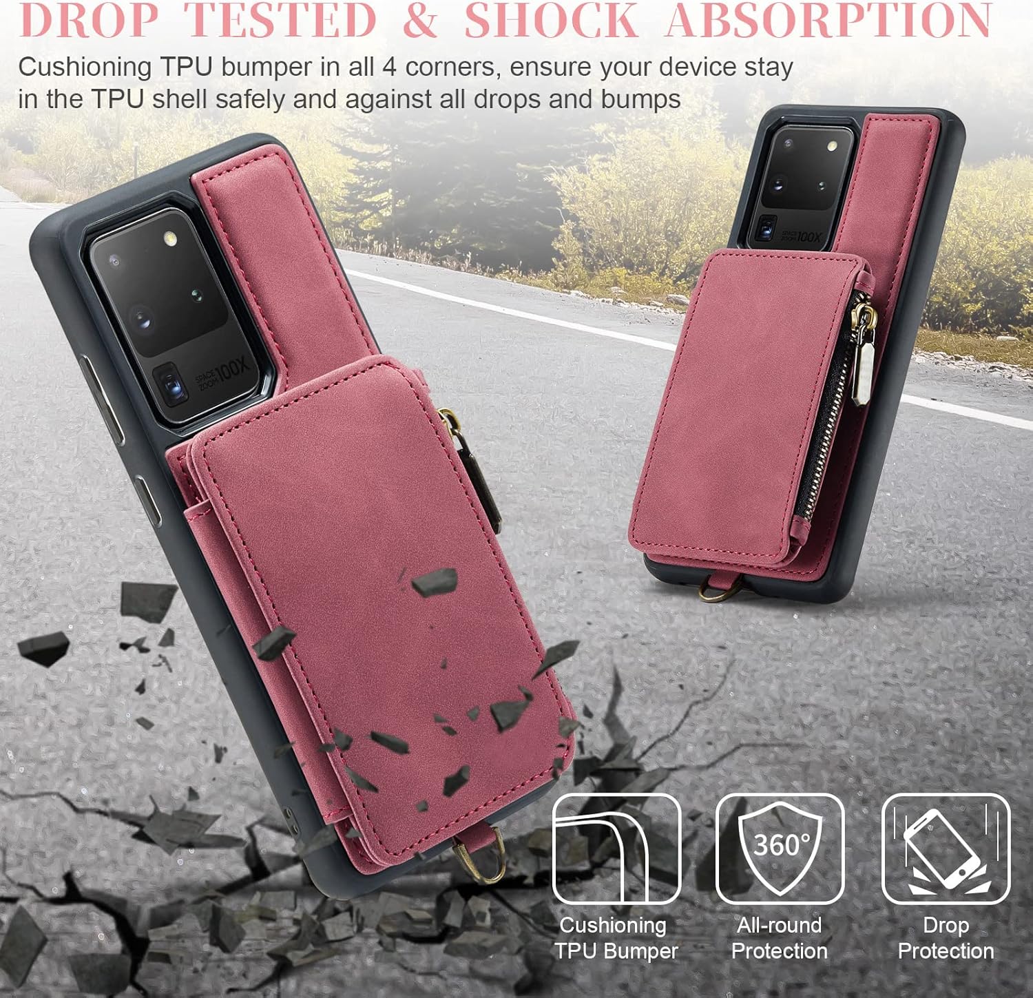 Asuwish Funda de teléfono para Samsung Galaxy S20 Ultra Glaxay S20ultra 5G Funda tipo cartera con protector de pantalla de vidrio templado y