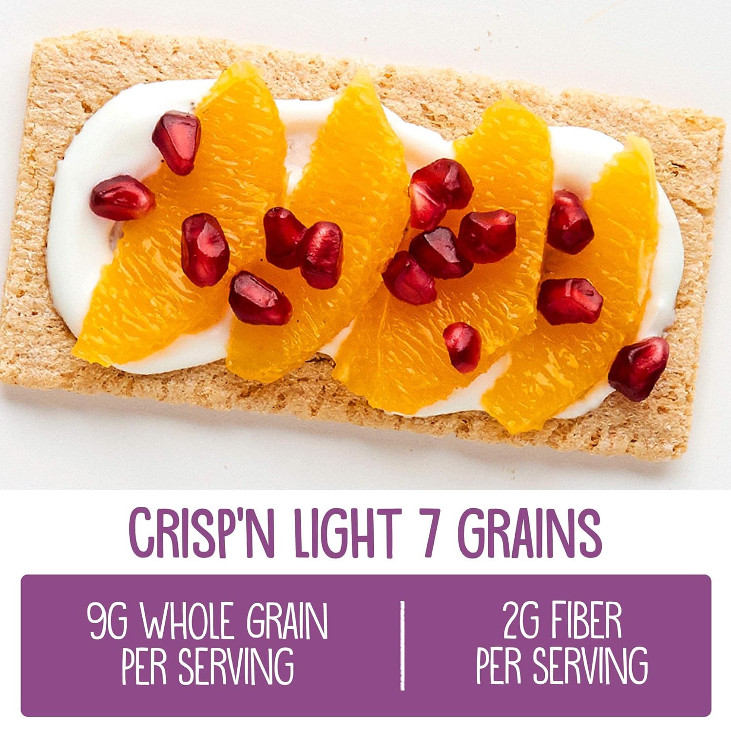 Wasa Crisp’N Light – Pan crujiente de 7 granos, 4.9 onzas (paquete de 4), galletas, sin grasa, sin grasa saturada, 0.00 oz de grasas trans, sin