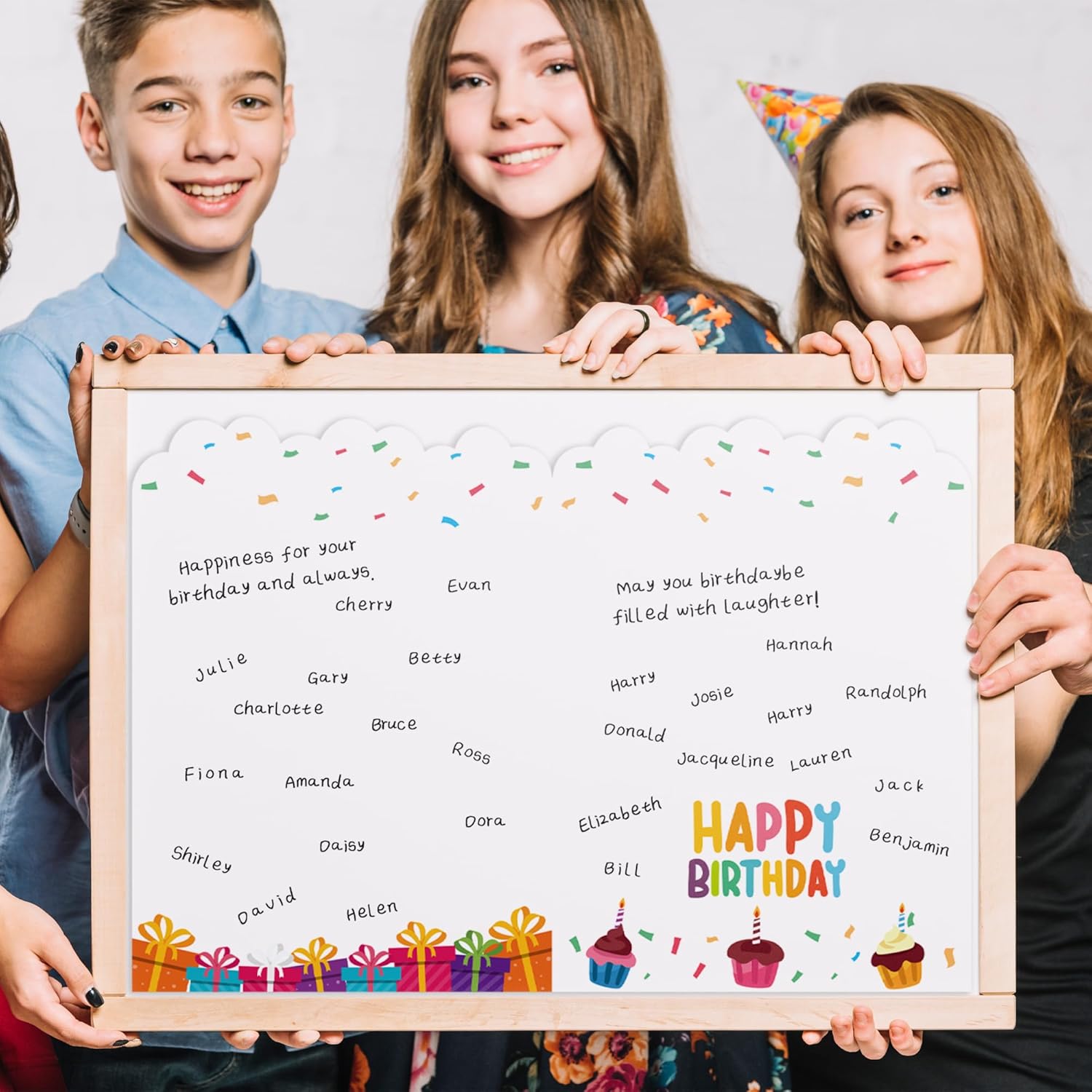 Yoqipati Tarjeta de cumpleaños gigante, libro de invitados gigante, 14 x 22 pulgadas, tarjetas de felicitación de cumpleaños gigantes grandes para