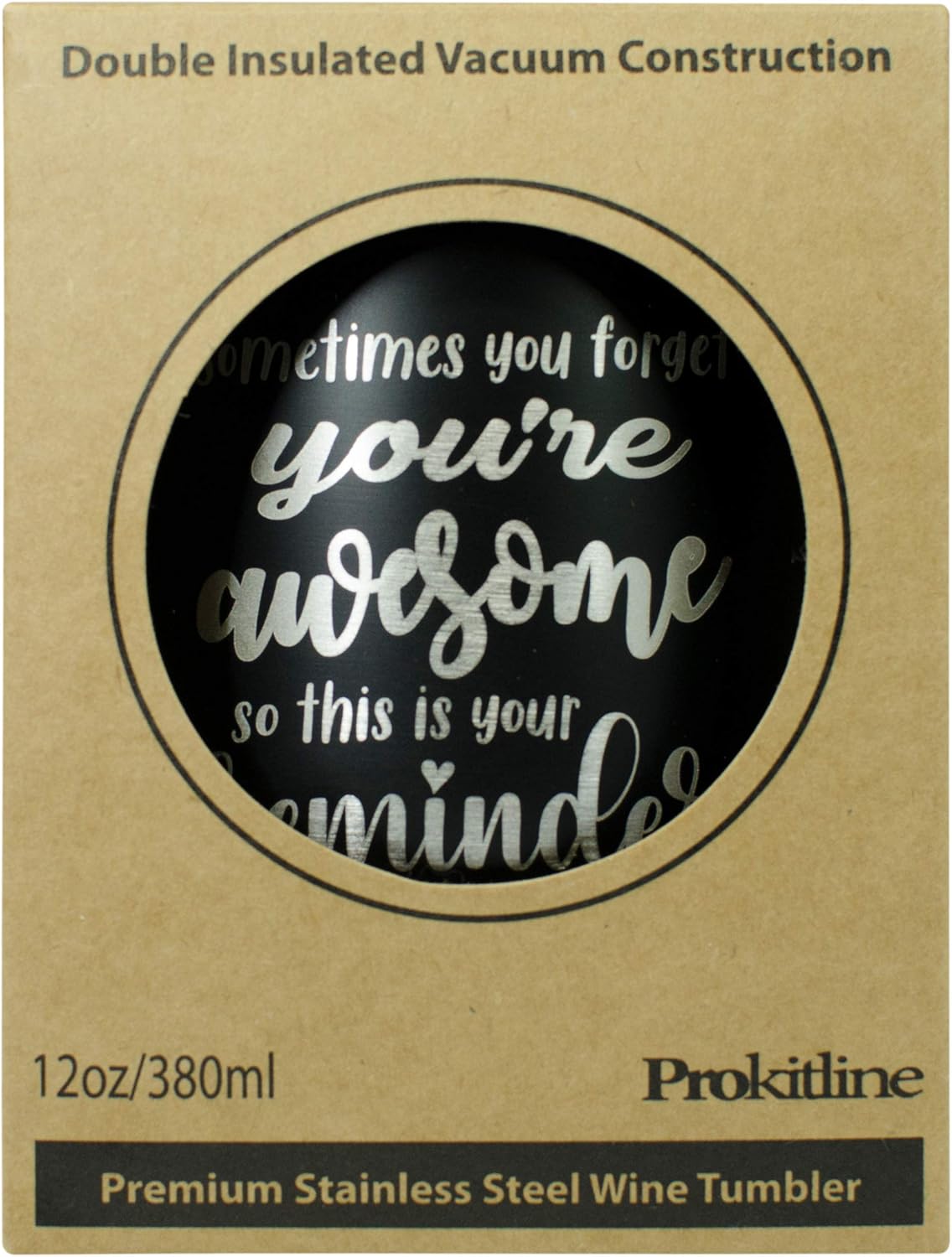 Vaso de vino con texto en inglés “You’re Awesome Thouse” con frases para mujeres, agradecimiento, regalos inspiradores para ella, divertida Navidad,