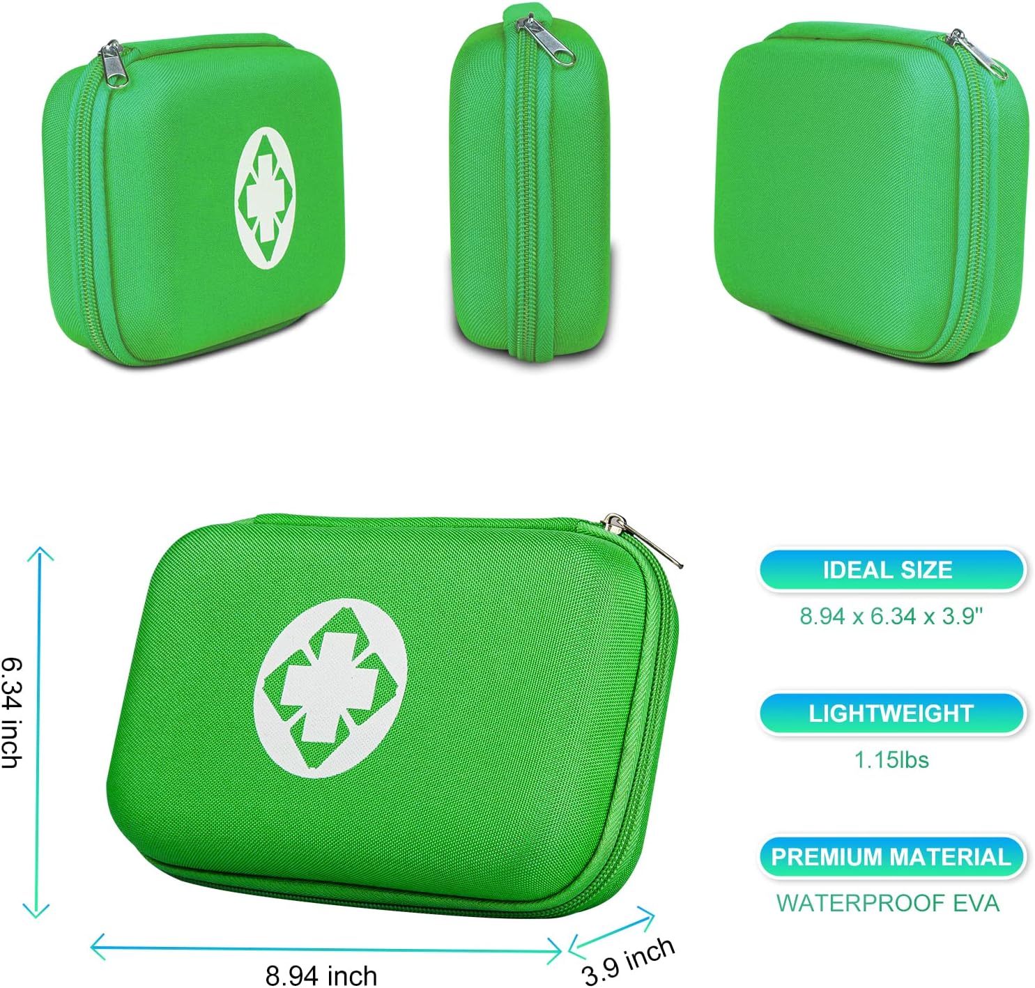 275 kits de primeros auxilios de viaje para artículos de preparación para emergencias de automóvil, kit esencial para accidentes urgentes, equipo de