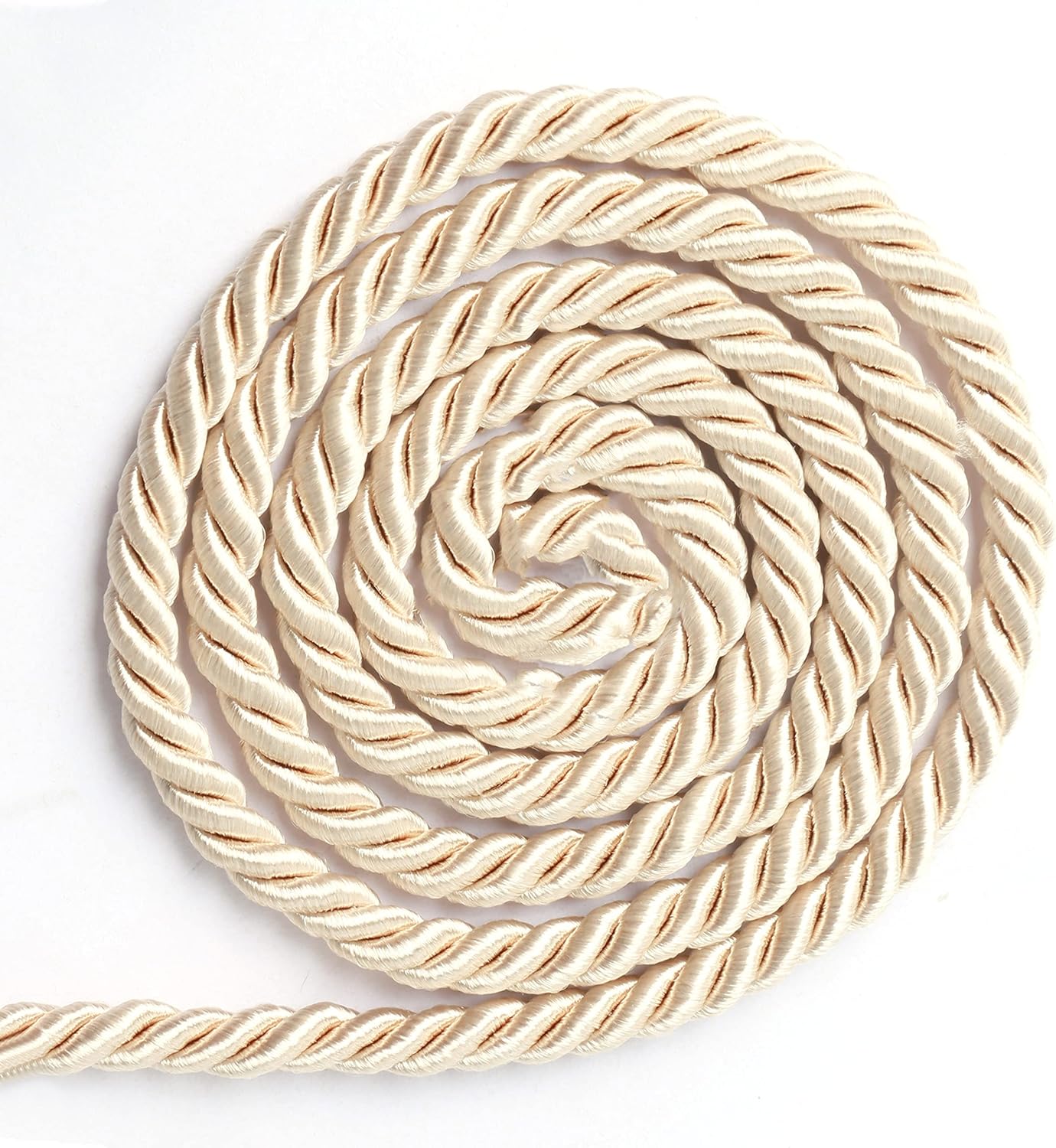 BEL AVENIR Cuerda trenzada de 0.236 in y 16 yardas, cuerda decorativa de nailon hecha a mano para costura, manualidades, tapicería, decoración del