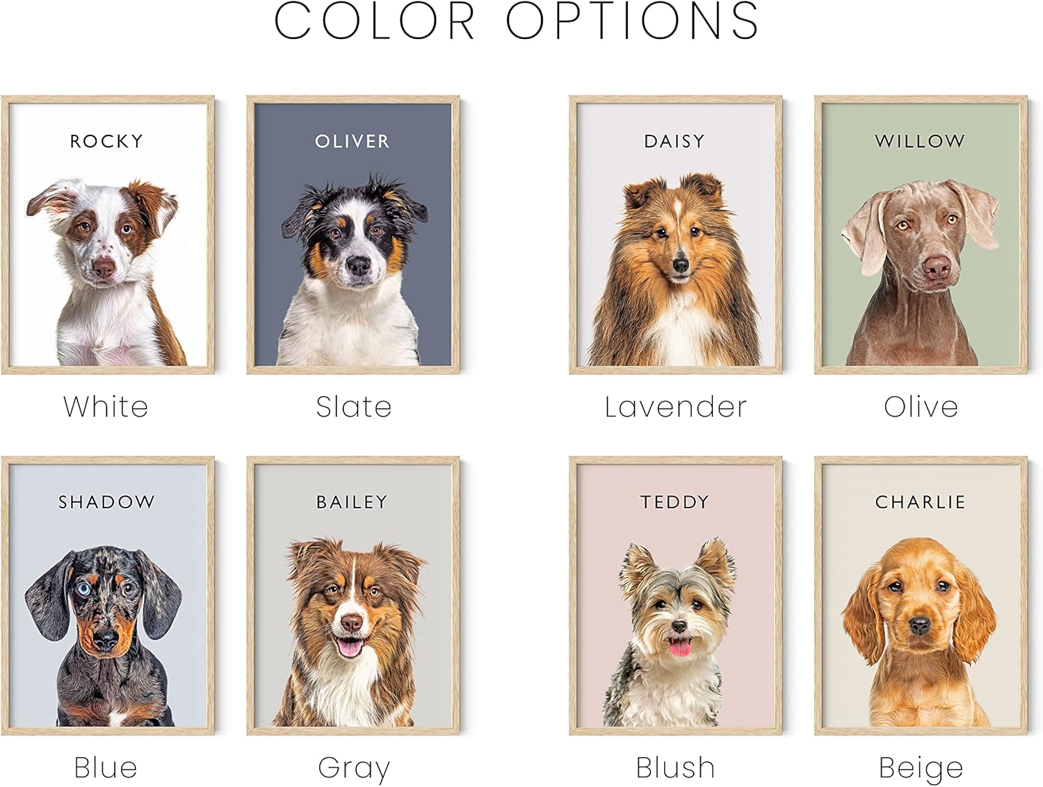 Crea tu propio arte de pared enmarcado para retrato de mascotas, arte de pared de perro y arte de gato, póster personalizado para decoración de