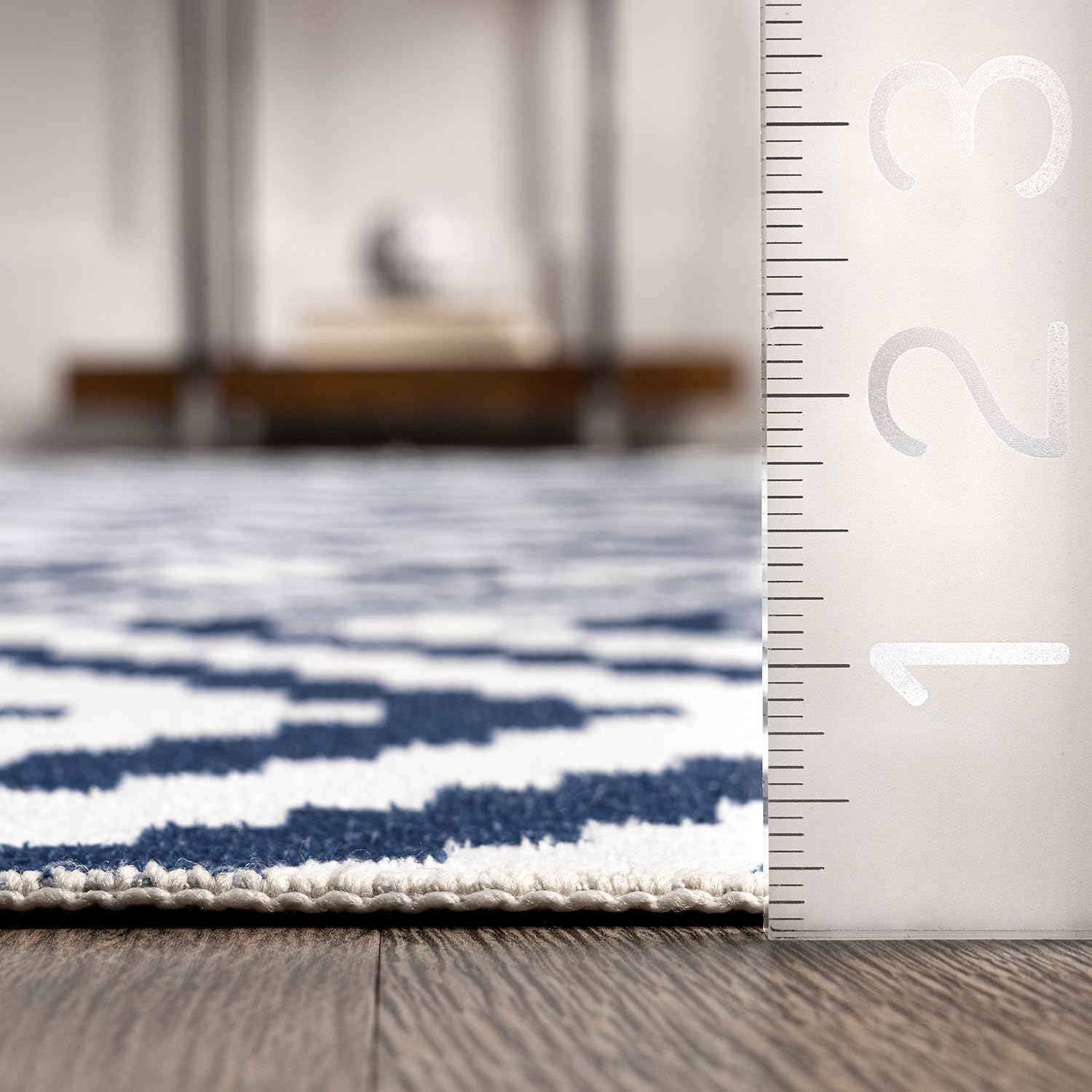nuLOOM Kellee – Alfombra moderna lavable a máquina, 6 x 9 pulgadas, color azul