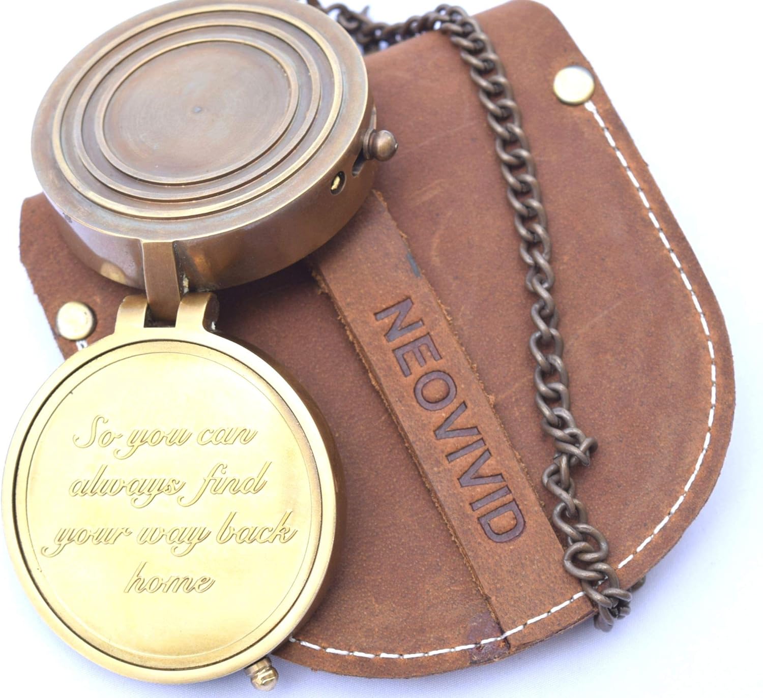 NEOVIVID Brújula de campamento grabada con “So You Can Always Find Your Way Back Home”, brújula de regalo para Navidad, regalo de boda