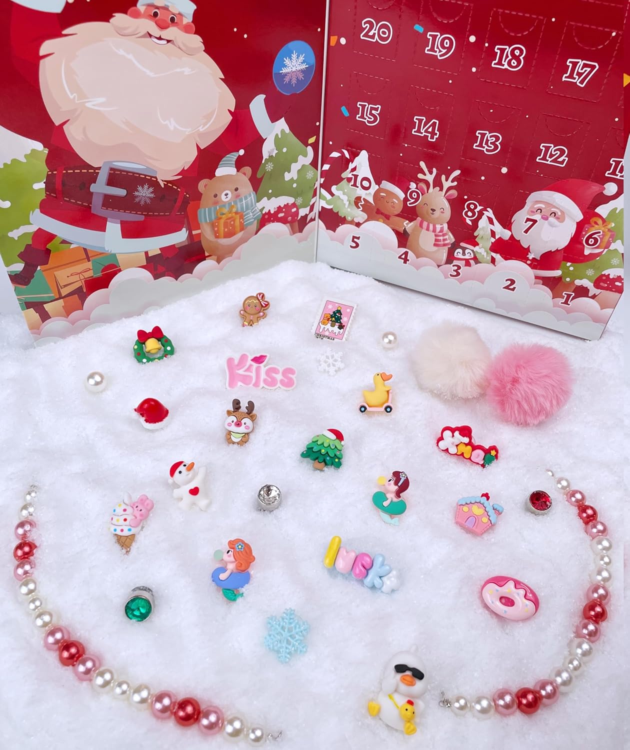 Calendario de cuenta regresiva para zapatos de Navidad de 24 días, regalos de Navidad a granel, calendario de Adviento de Navidad 2023 para niñas,