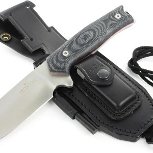 JEO-TEC N21 Bushcraft Survival Hunting Cuchillo táctico de hoja fija – BOHLER N690C acero inoxidable, funda de cuero multiposición, piedra afiladora JEO-TEC N21 Bushcraft Survival Hunting Cuchillo táctico de hoja fija – BOHLER N690C acero inoxidable, funda de cuero multiposición, piedra afiladora