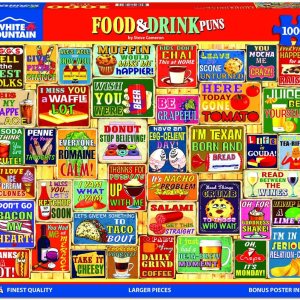 White Mountain – Comida y bebida, rompecabezas de 1000 piezas, rompecabezas de juego de palabras White Mountain – Comida y bebida, rompecabezas de 1000 piezas, rompecabezas de juego de palabras