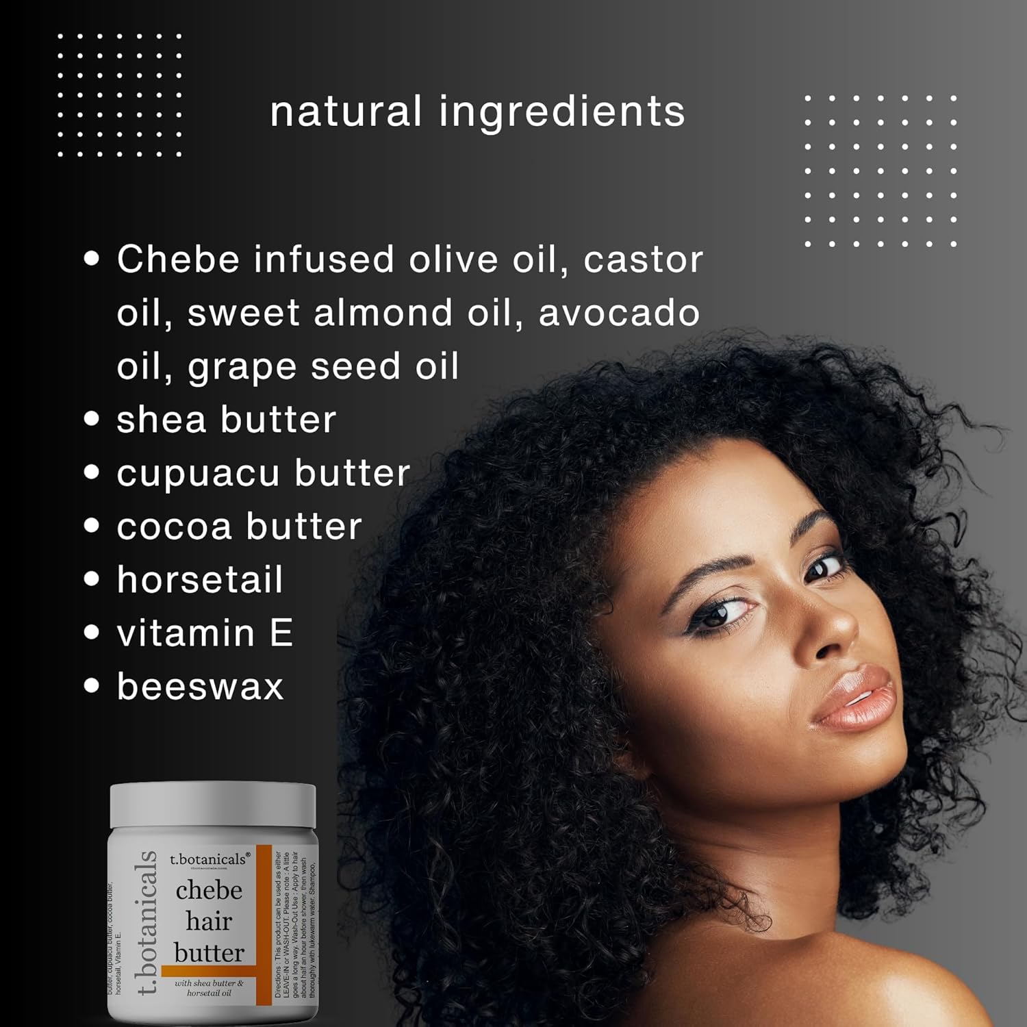 Juego de acondicionador sin enjuague Chebe Butter and Chebe para cerraduras brillantes que promueve el crecimiento del cabello más largo y fuerte,