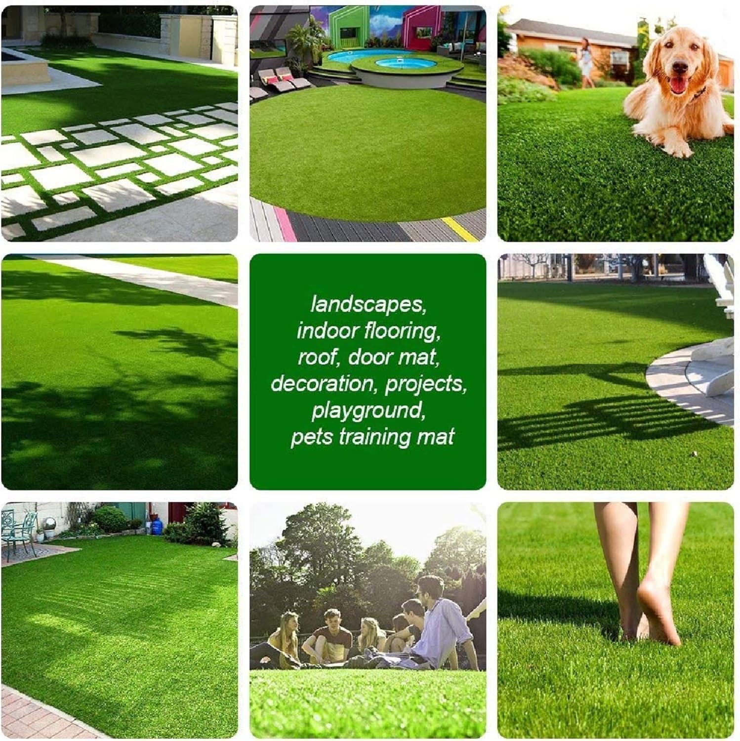 Alfombra de césped artificial, 4 x 9 pies (36 pies ) para interior y exterior, alfombra de césped falso para decoración de balcón, patio trasero,