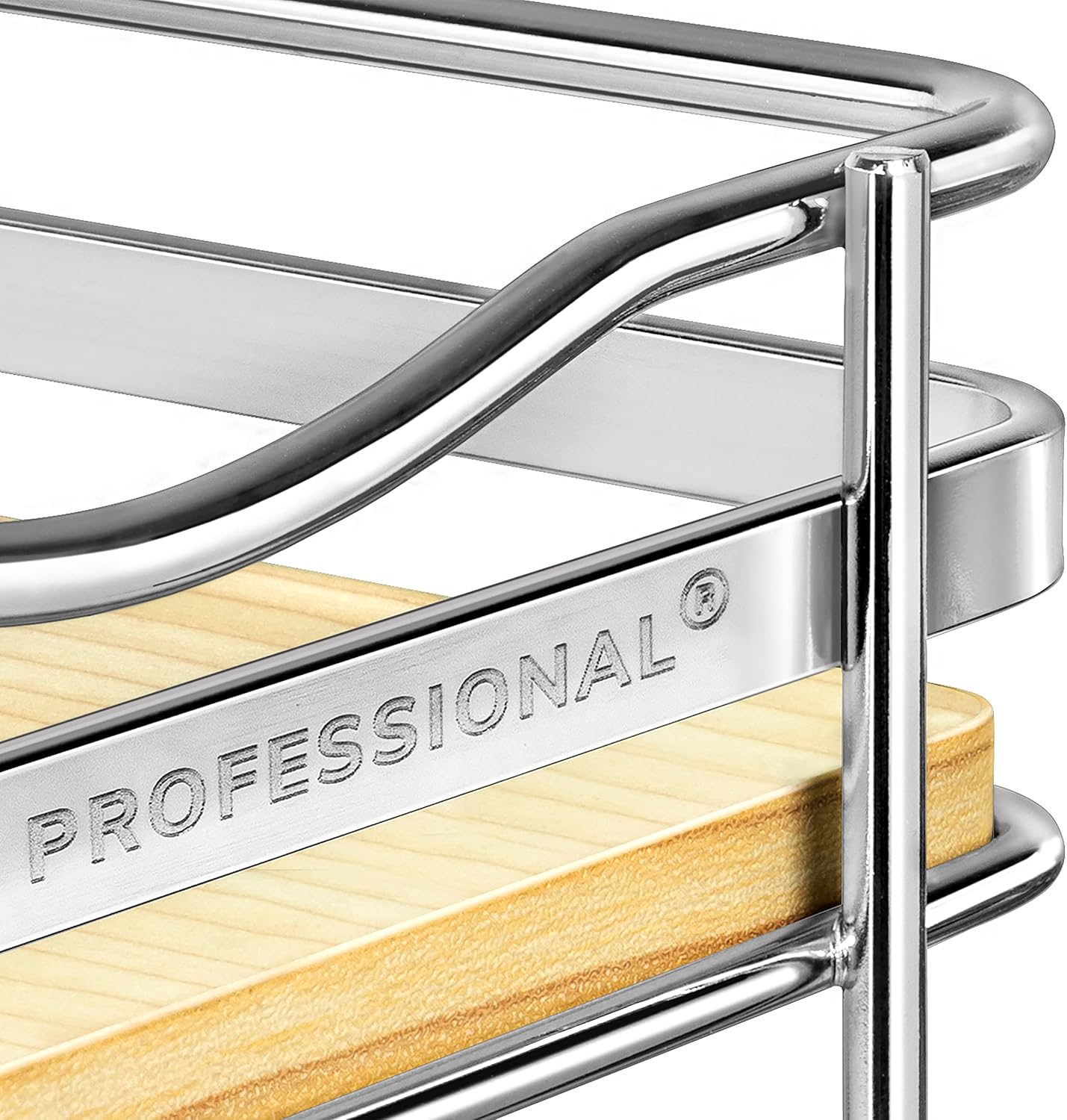 LYNK PROFESSIONAL Élite – Organizador extraíble de especias para armario, 4-14 pulgadas de ancho, estante deslizante, organizador de madera y cromo,