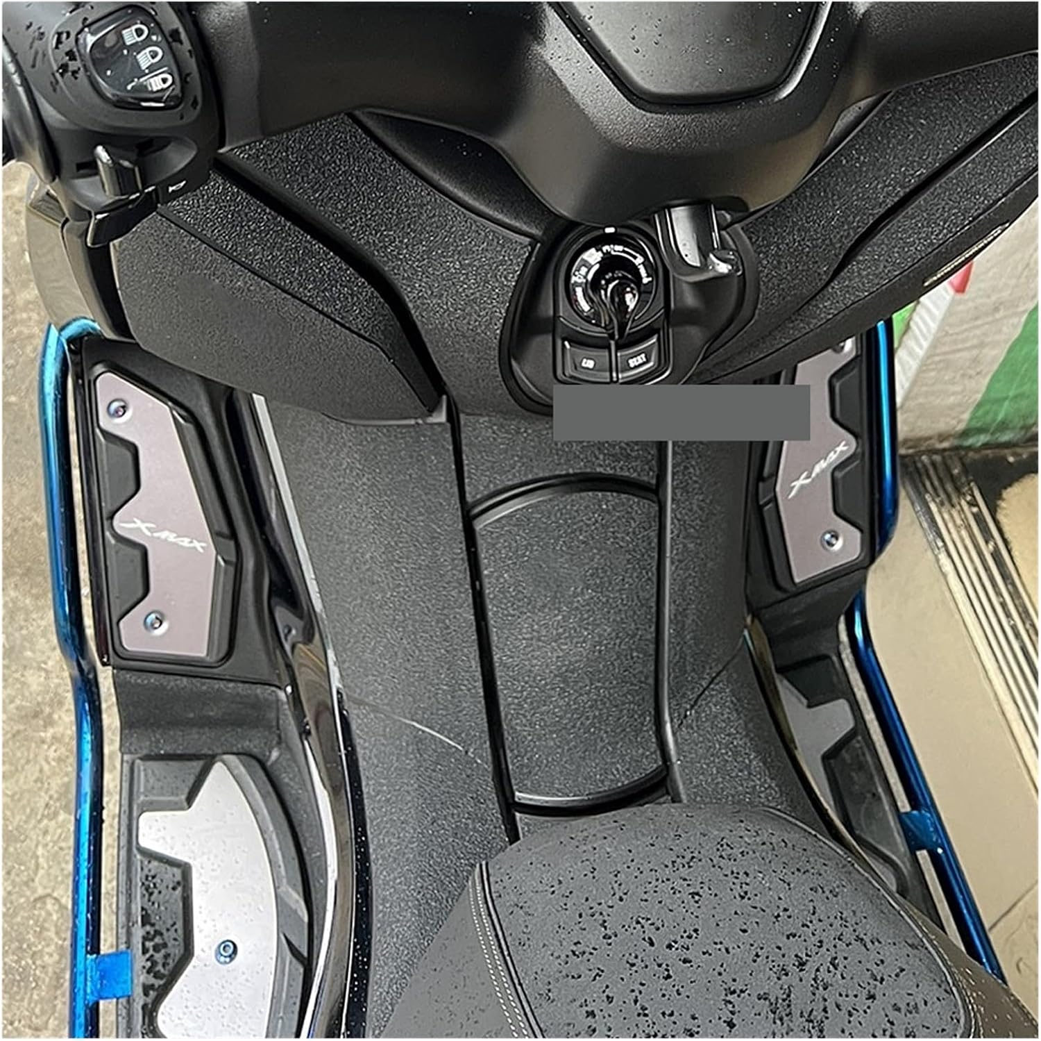 Motorcycle Footrest Foot Pads Pedal Plate Pedals Compatible with X-MAX 125 250 300 400 XMAX125 XMAX250 XMAX300 XMAX400 2017-2022 (Color  Behind)